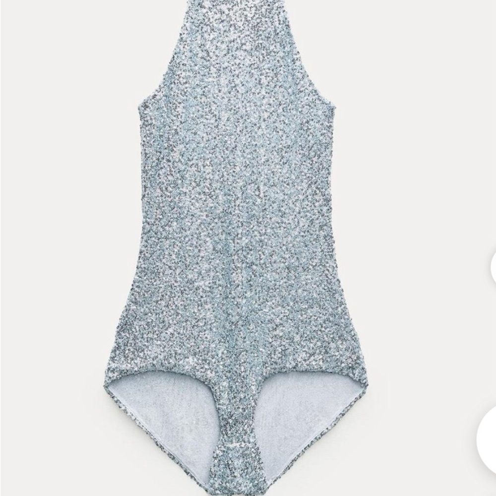 Zara Women's Silver sequin Jumpsuit - Picture 1 of 9